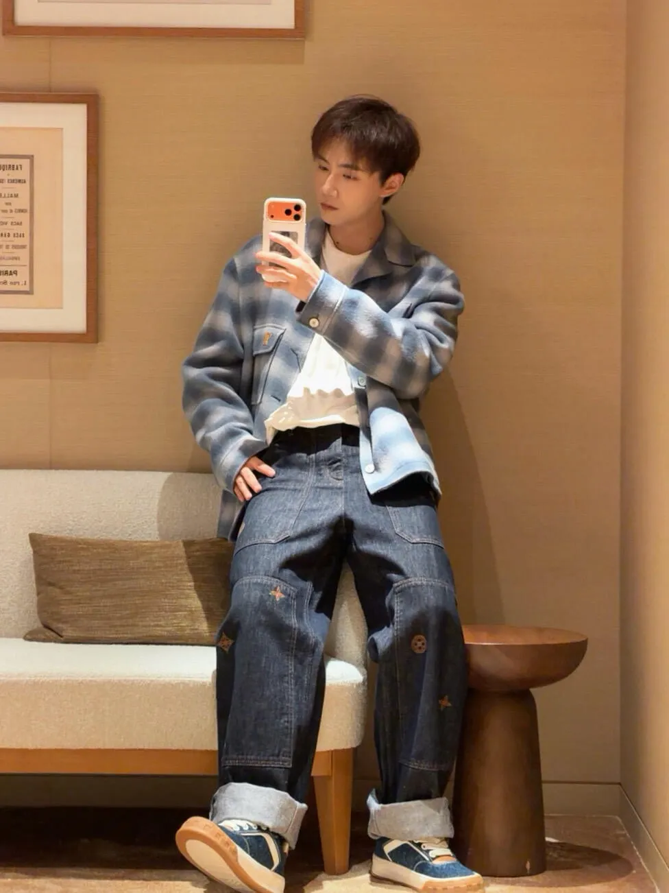 Louis Vuitton/Louis Vuitton embroidered logo jeans